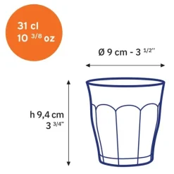 New 6 verres Picardie saphir 31cl Vaisselle, Linge De Table