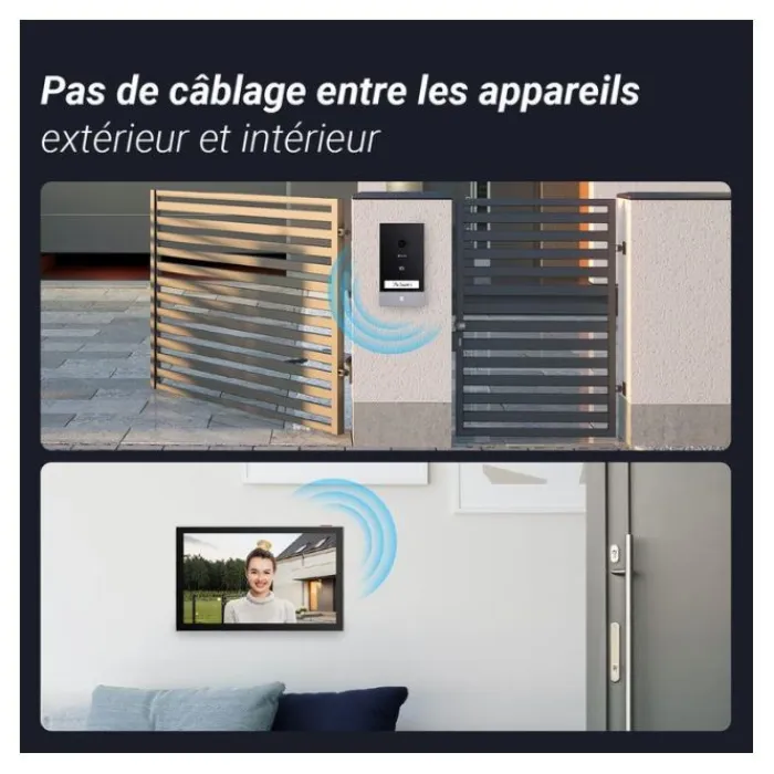 Hot Visiophone connecté EP7 2K avec panneau solaire Sonnette Et Visiophone