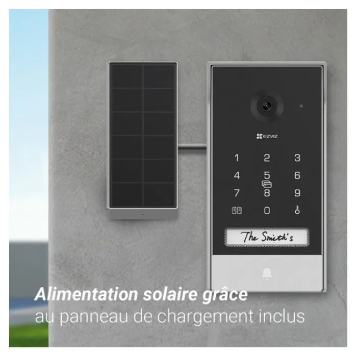 Hot Visiophone connecté EP7 2K avec panneau solaire Sonnette Et Visiophone