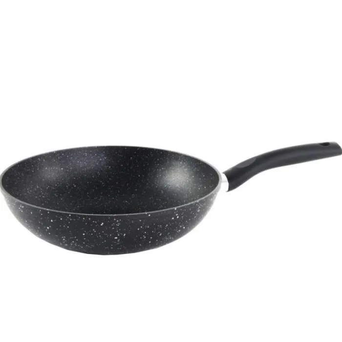 Online Wok 28cm aluminium forgé effet pierre tous feux dont induction Poêle