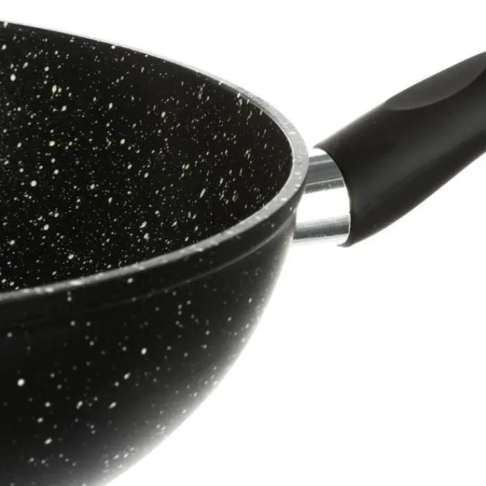 Online Wok 28cm aluminium forgé effet pierre tous feux dont induction Poêle