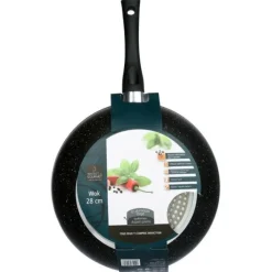 Online Wok 28cm aluminium forgé effet pierre tous feux dont induction Poêle